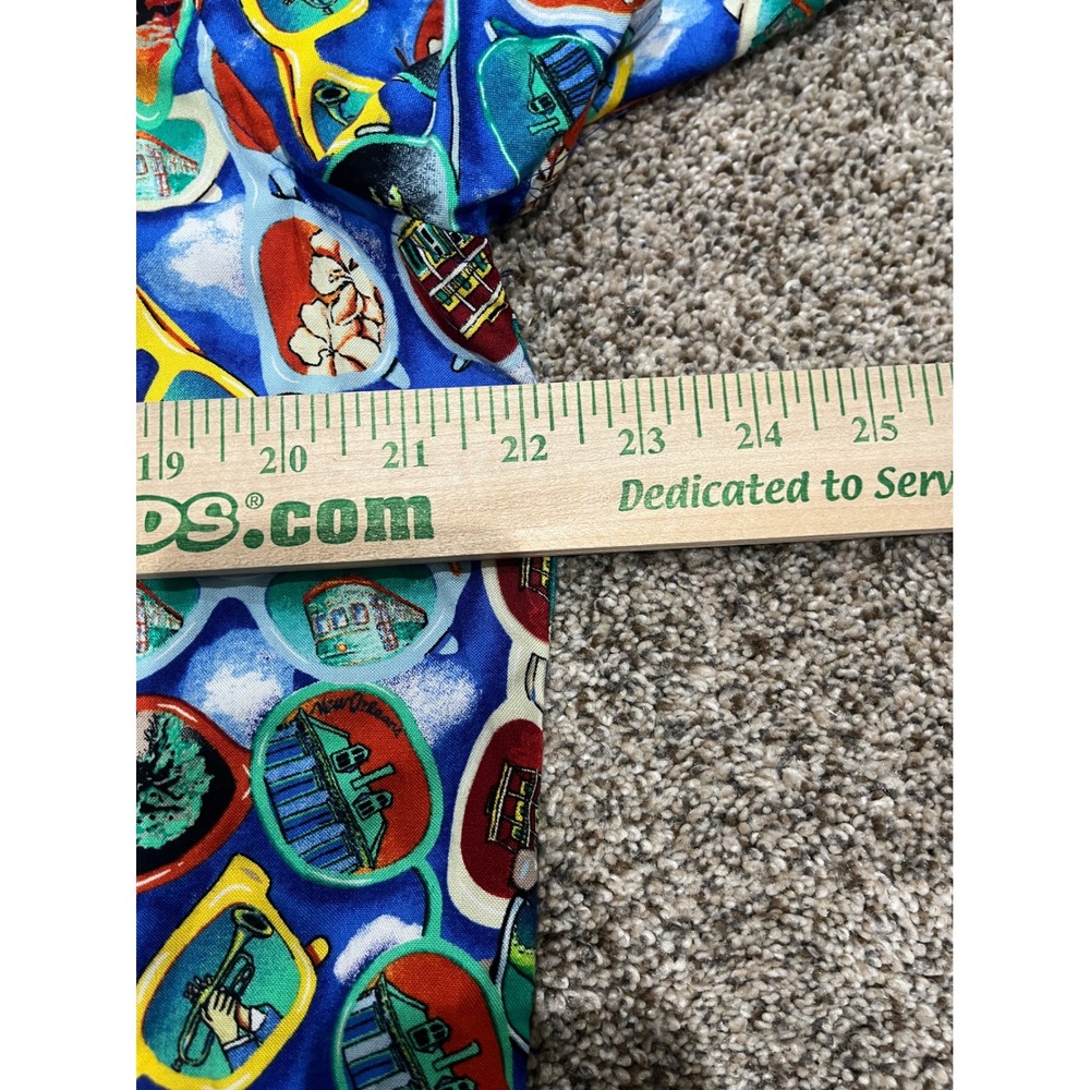 Bayou Wear New Orleans Cultural Clothing Sunglasses Rayon Shirt Mens M Blue - Picture 5 of 6